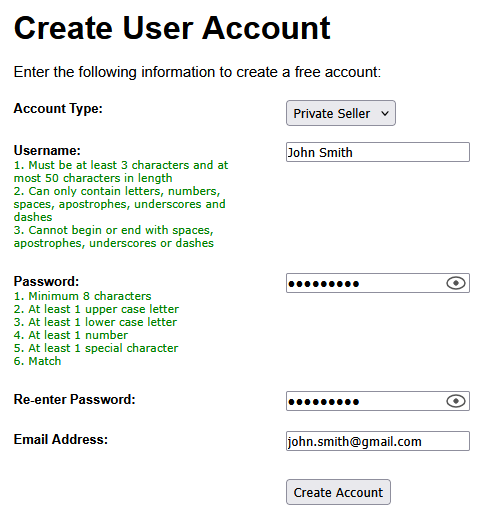 Create Free Account
